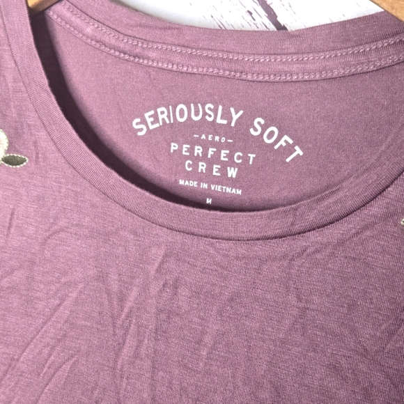 AERO Embroidered Floral Light Mauve Pink Tee - Picture 3 of 4